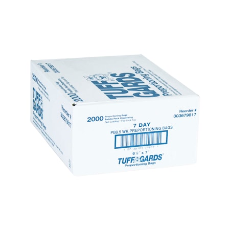 Tuffgards 6.5"x7" High Density Saddle Weekly Daily Color Coded Bag, PK2000 303679817